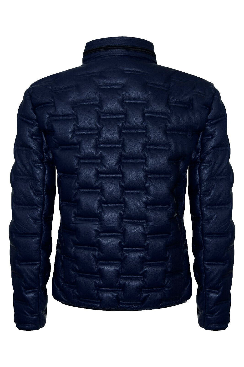 Mens Quilted Puffer Leather Bomber Jacket - Torpoint