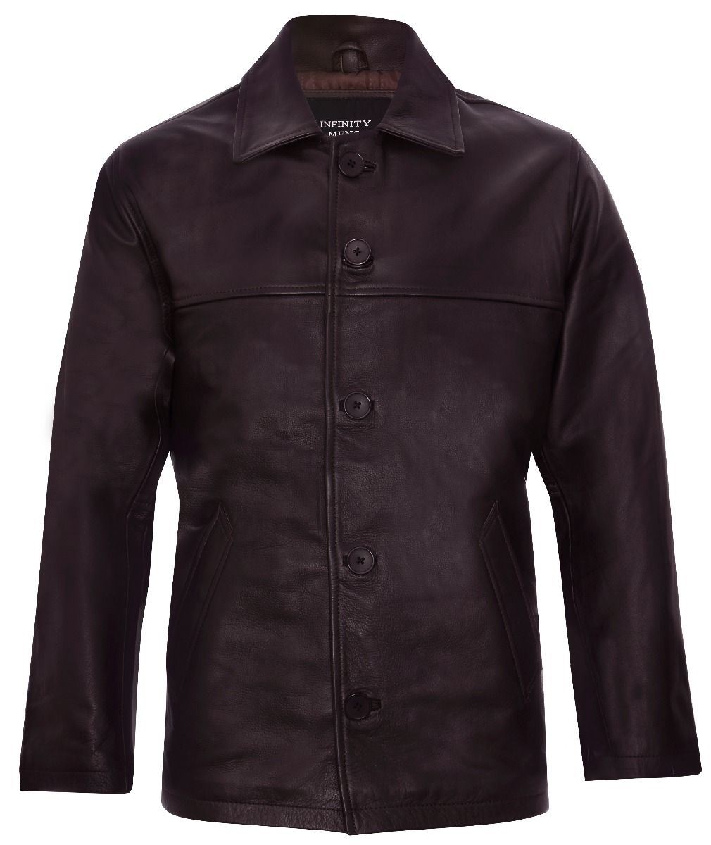 Mens Cowhide Leather Box Jacket-Mendoza