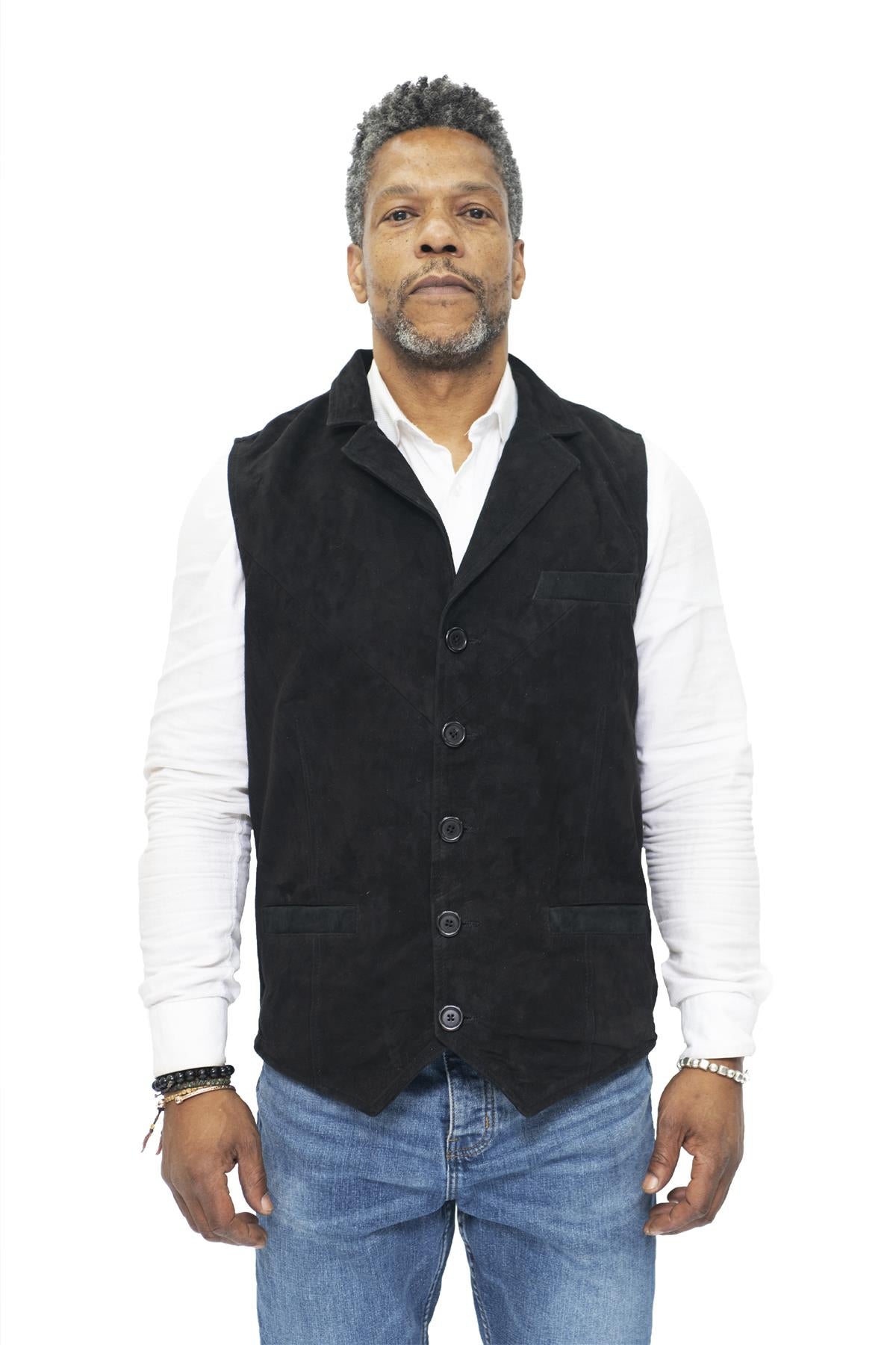 Mens Classic Smooth Goat Suede Leather Waistcoat-Exeter