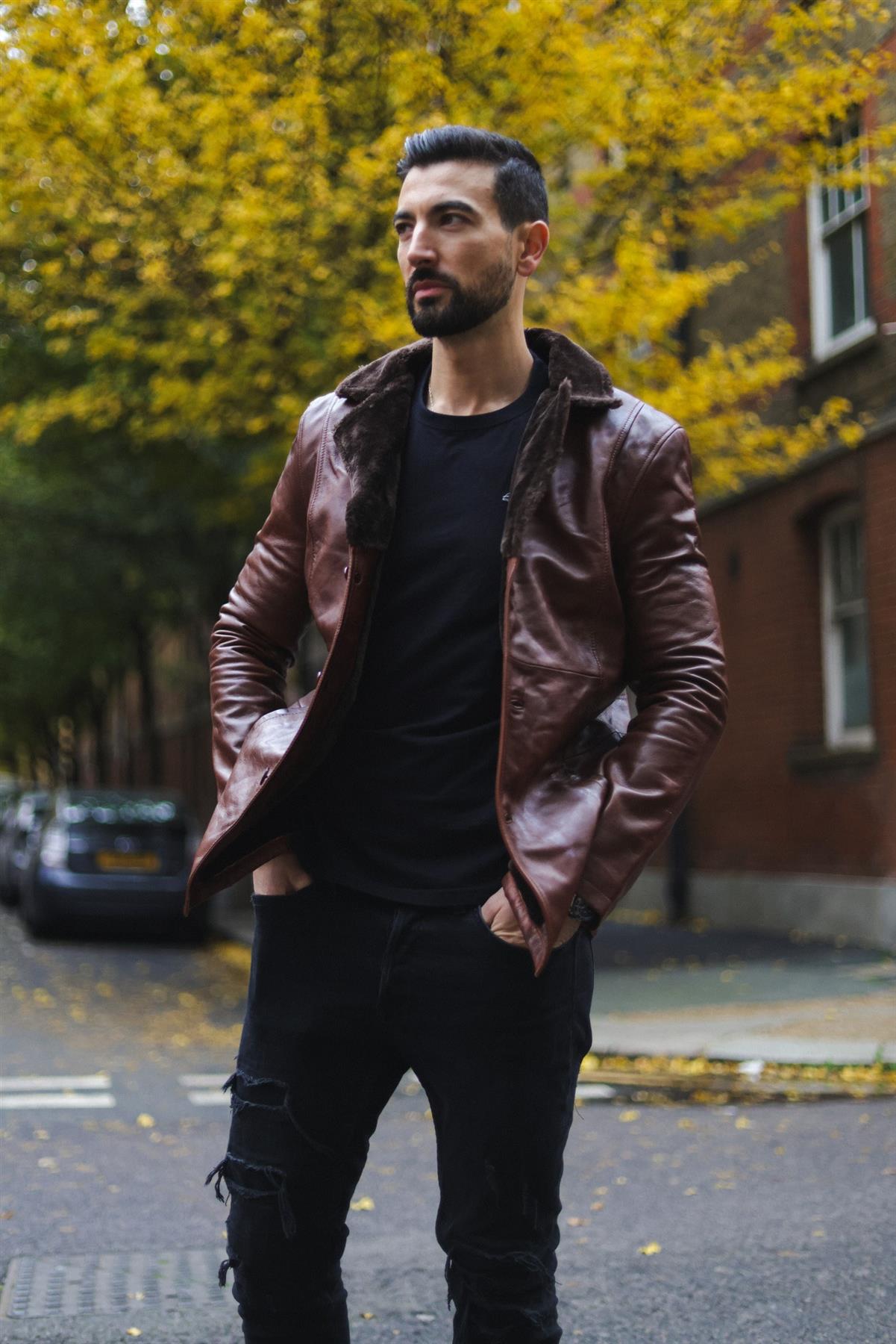 Mens Reefer Leather Jacket - Tadcaster