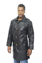 Mens Leather Duffle Classic Coat-Aylesbury