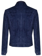 Mens Goat Suede Leather Jeans Jacket-Adelaide