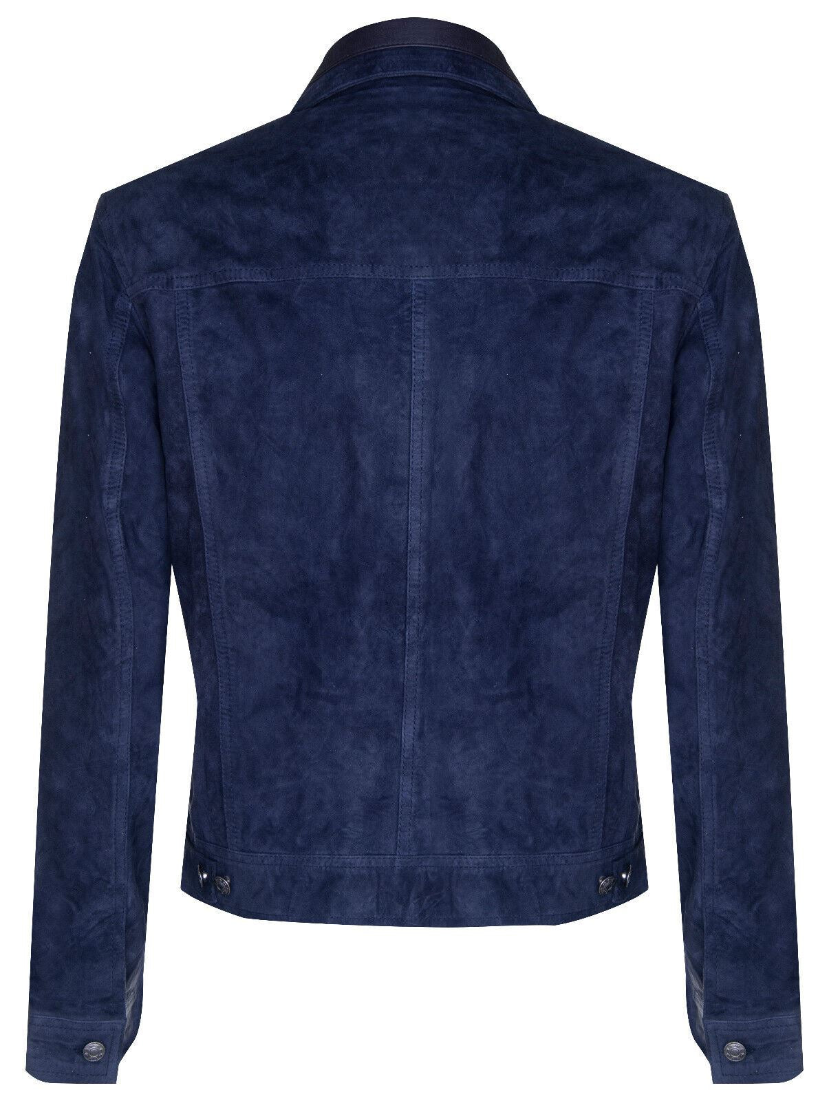 Mens Goat Suede Leather Jeans Jacket-Adelaide