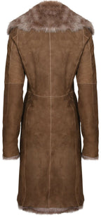 Womens Toscana Sheepskin Suede Trench Coat-Tbilisi