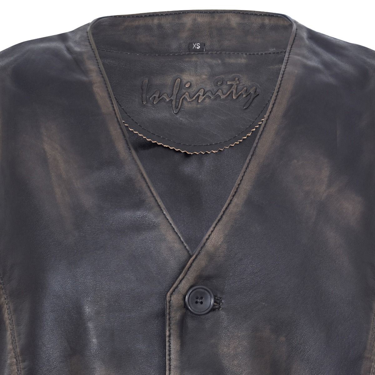 Mens Leather Waistcoat Formal Traditional Gilet Vest