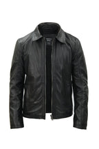 Mens Smart Classic Harrington Leather Jacket-New York