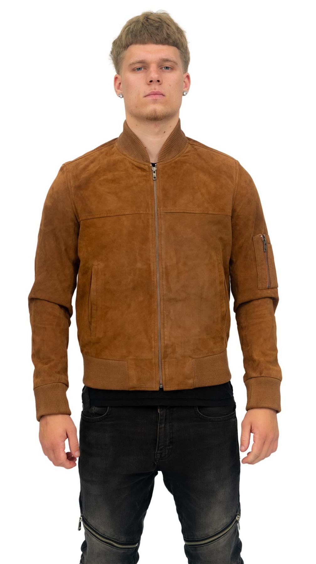 Mens Goat Suede MA-1 Bomber Jacket-Auckland