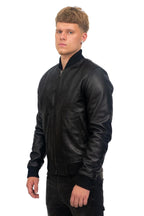 Mens Retro Varsity Leather Bomber Jacket-Pretoria