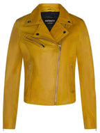 Womens Leather Classic Biker Brando Jacket-Baku