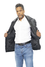 Mens Cowhide Leather Box Jacket-Mendoza