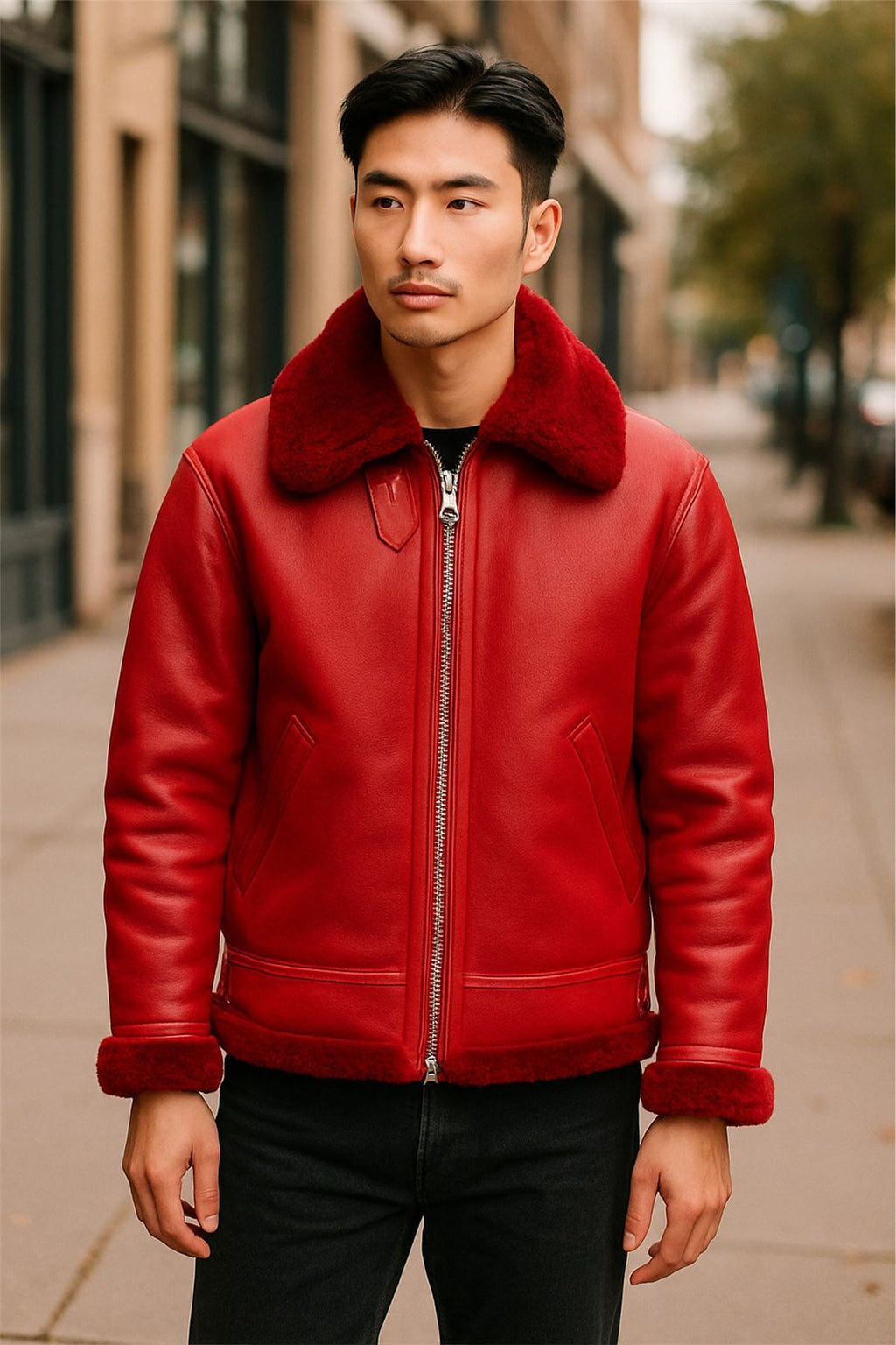 Mens B3 Bomber RAF Aviator Sheepskin Jacket -Wyndham