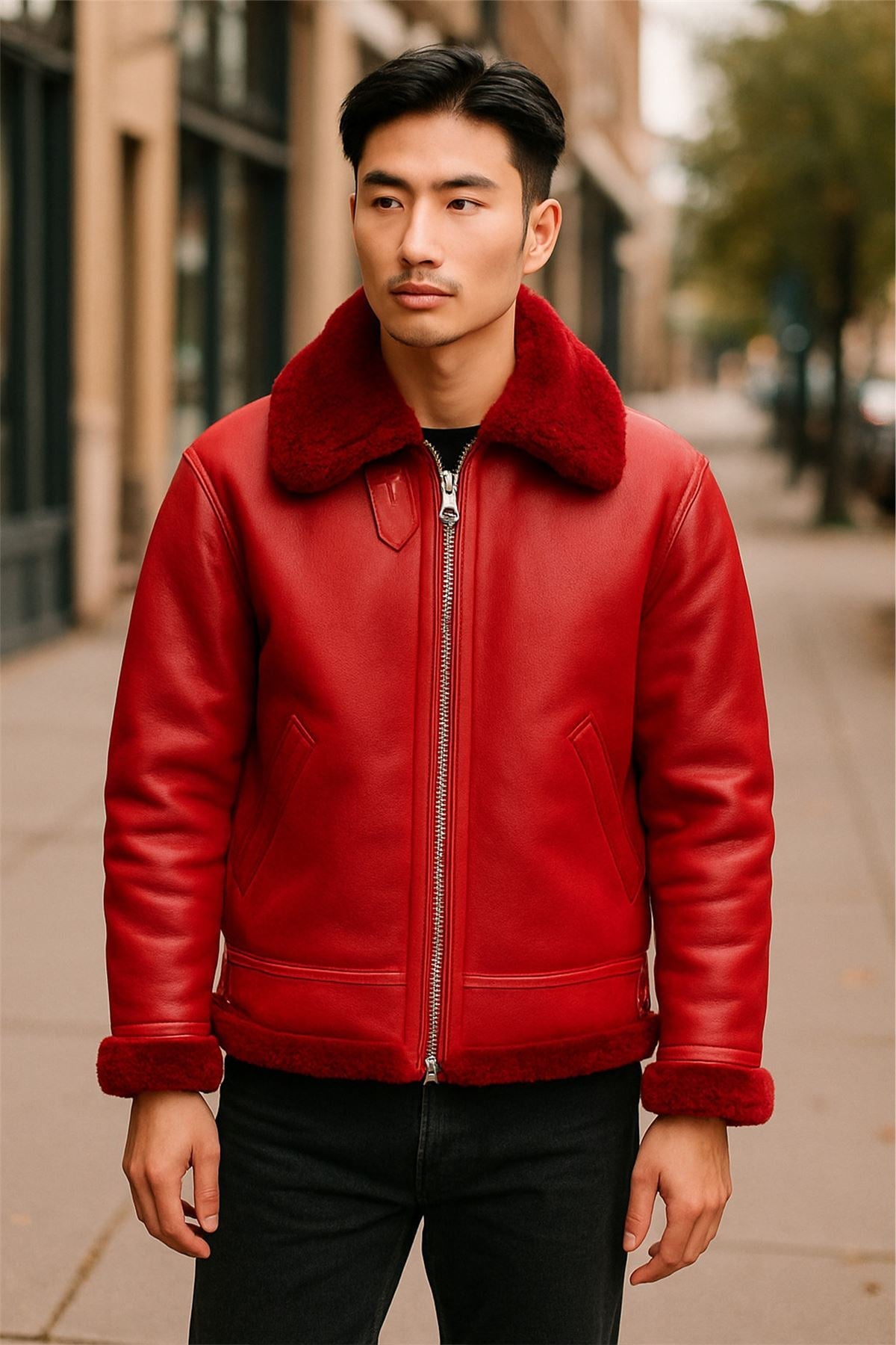 Mens B3 Bomber RAF Aviator Sheepskin Jacket -Wyndham