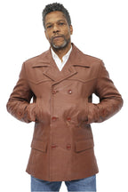 Mens Cowhide Leather Peacoat-Krakaw