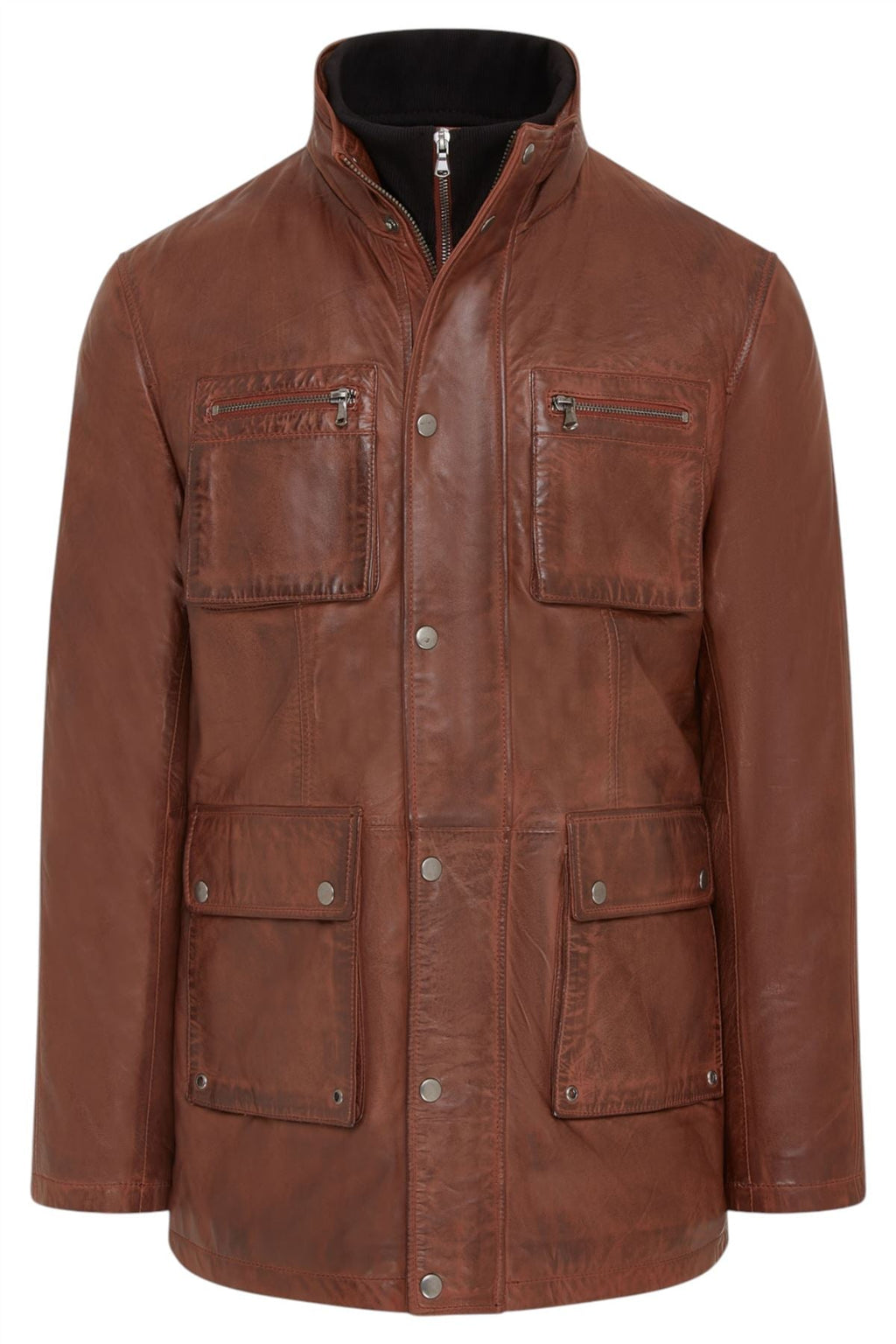 Men’s Leather Military Jacket Outwear Trenchcoat - Field