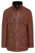 Men’s Leather Military Jacket Outwear Trenchcoat - Field