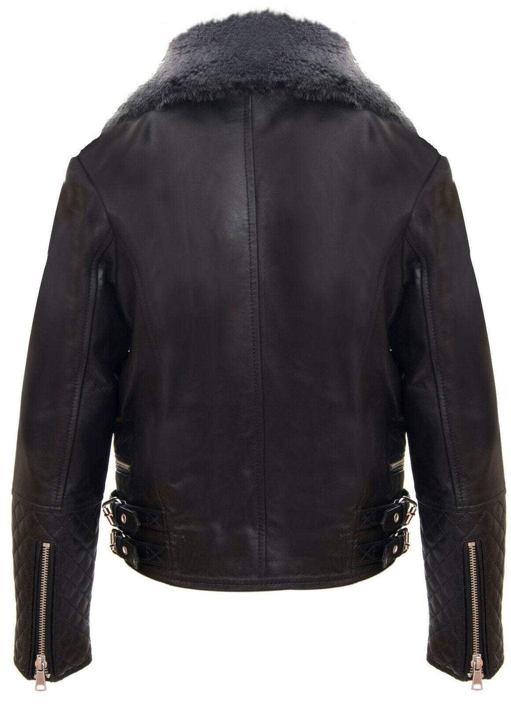 Kids Jackets Girls 100% Leather Detachable Collar Biker Jackets (3-13 Years)