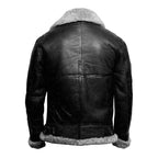 Black Shearling Leather Jacket For Men