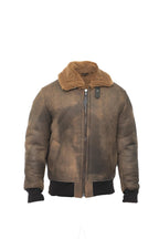 Mens Antique Sheepskin Bomber Jacket-Algorta