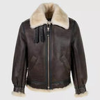 Classic Brown Sheepskin B3 Bomber Shearling Jacket