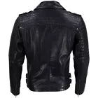 Men Slim Lambskin Leather Coat Motorcycle