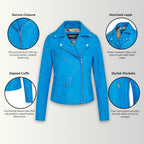 Women's Classic Brando Biker Leather Jacket - Broome