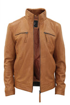 Mens Classic Leather Biker Jacket-Caracas