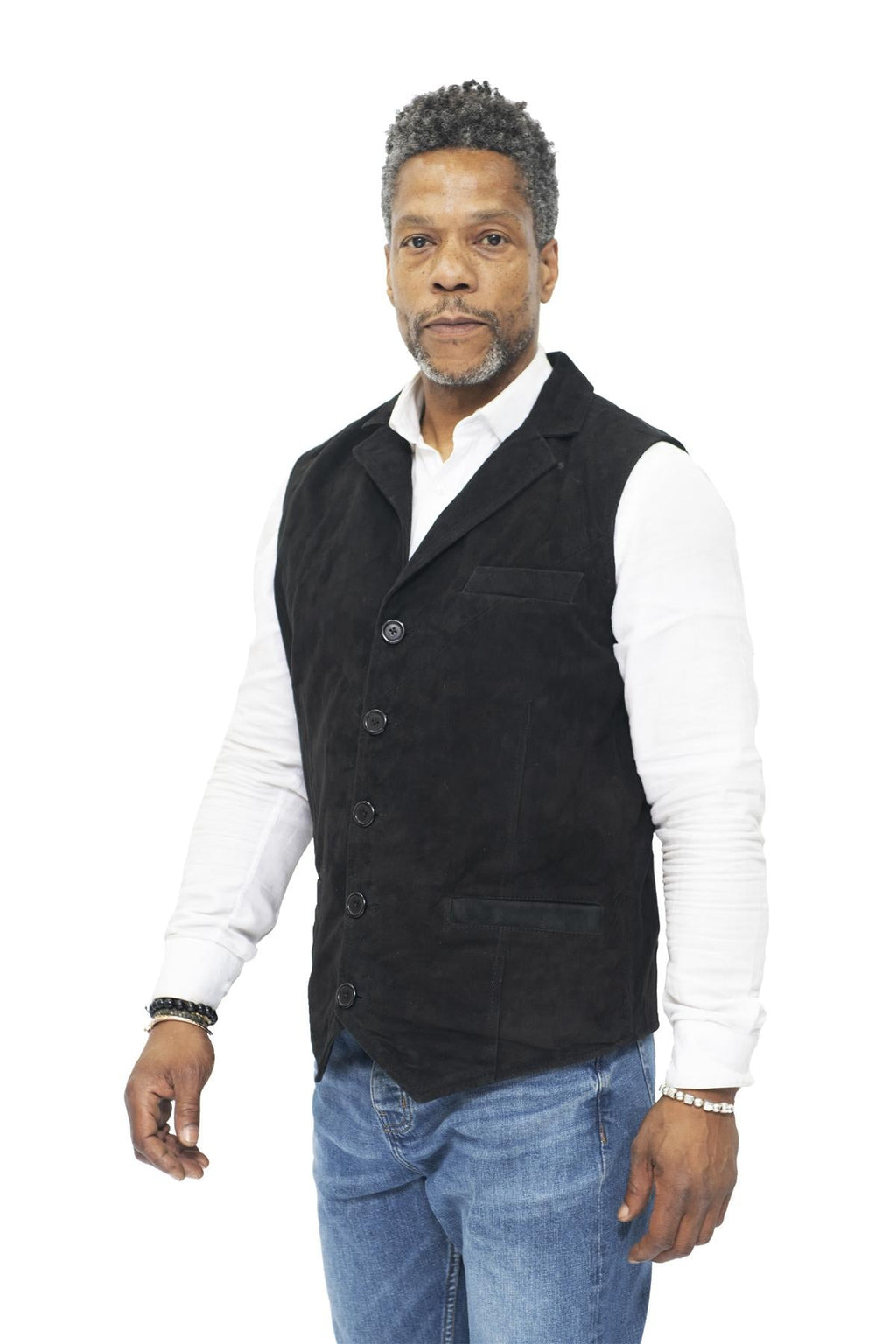 Mens Classic Smooth Goat Suede Leather Waistcoat-Exeter
