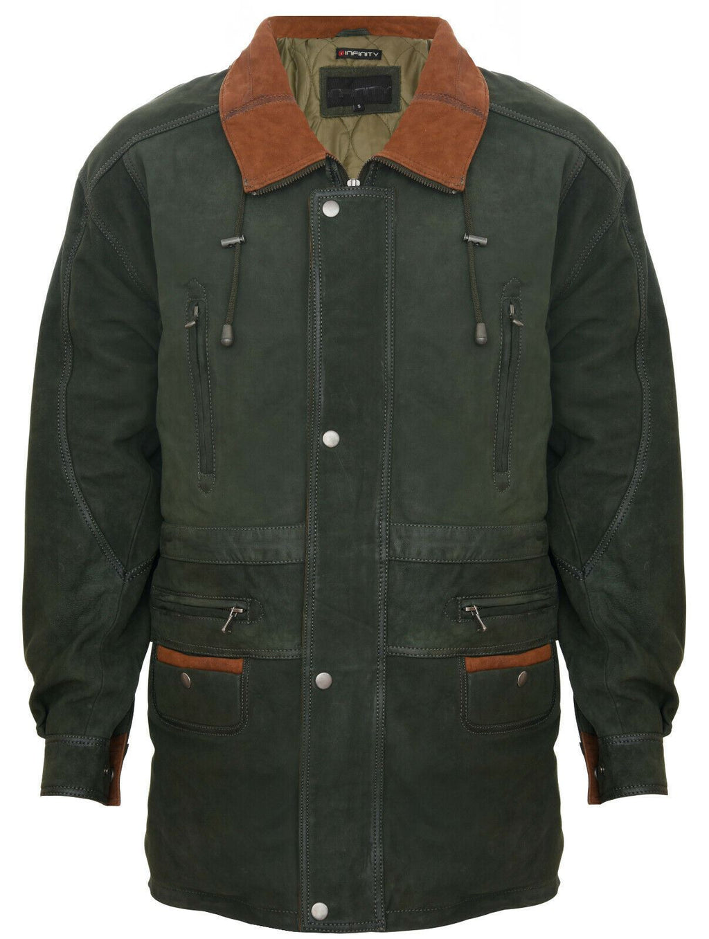 Mens Nubuck Leather Parka Coat-Winnipeg