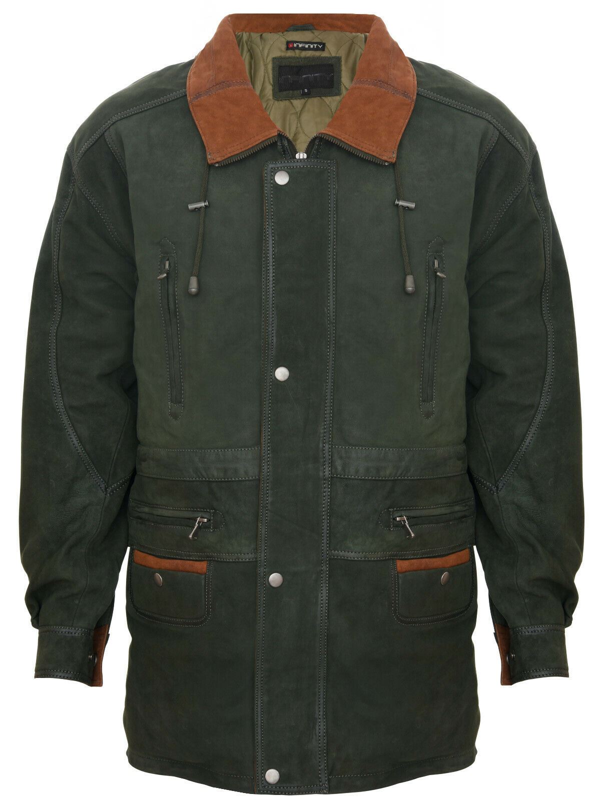 Mens Nubuck Leather Parka Coat-Winnipeg
