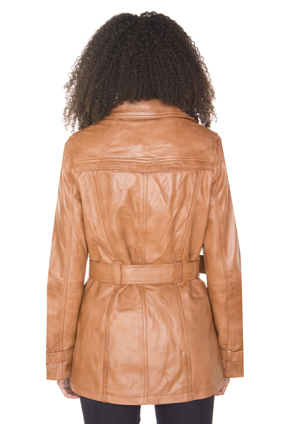 Womens Nappa Leather Trench Coat-Mosul