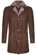 Mens Warm Shearling Sheepskin Leather Coat-Florence