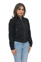 Womens MA-1 Suede Bomber Jacket-Arnhem