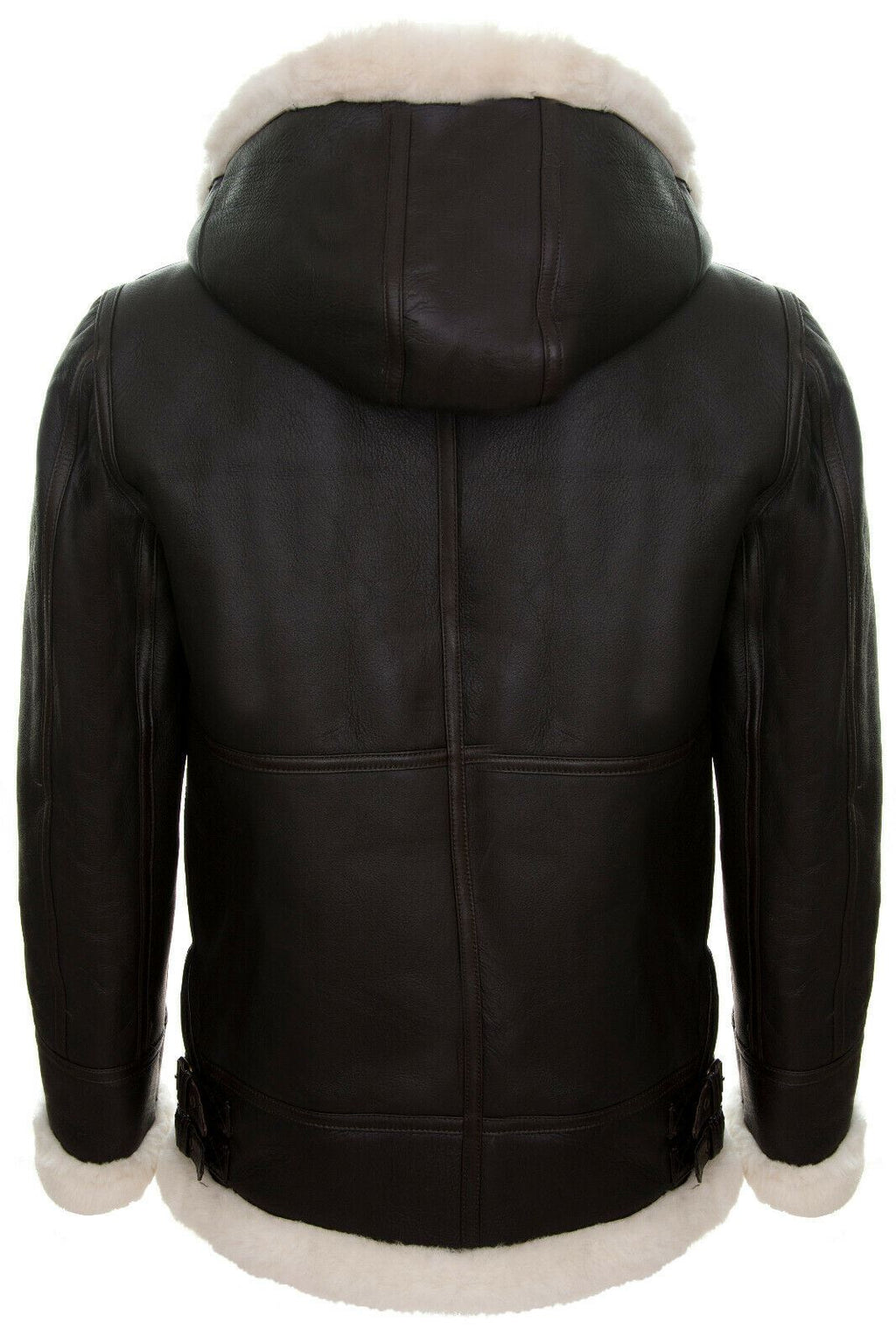 Mens Hooded Sheepskin Leather B3 Flying Jacket-Columbus