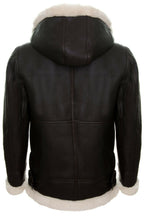Mens Hooded Sheepskin Leather B3 Flying Jacket-Columbus