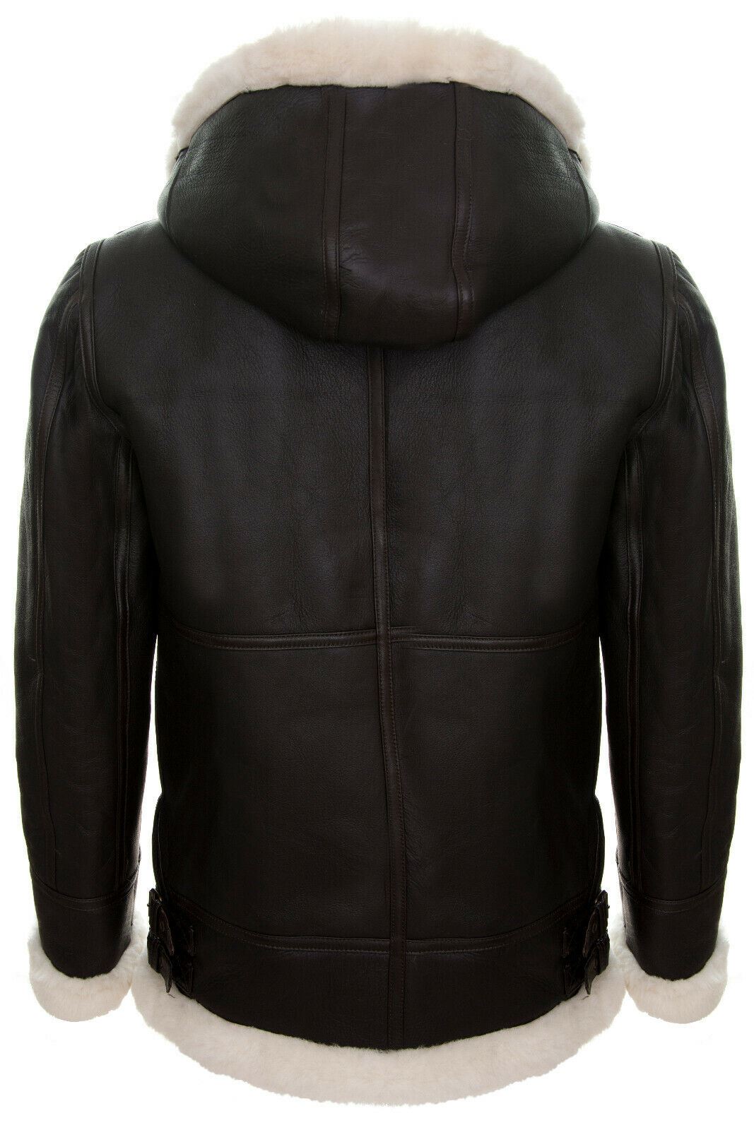 Mens Hooded Sheepskin Leather B3 Flying Jacket-Columbus