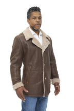 Mens Classic Sheepskin Leather Crombie Jacket-Brisbane