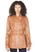 Womens Nappa Leather Trench Coat-Mosul