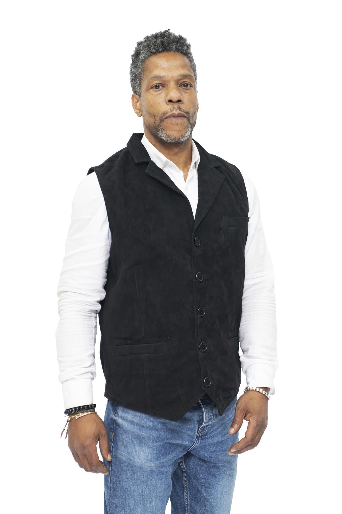 Mens Classic Smooth Goat Suede Leather Waistcoat-Exeter