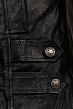 Mens Cowhide Leather Peacoat-Leiden