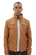Mens Classic Leather Biker Jacket-Caracas