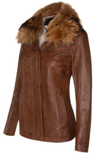 Womens Slim Fit Leather Parker Jacket-Millom