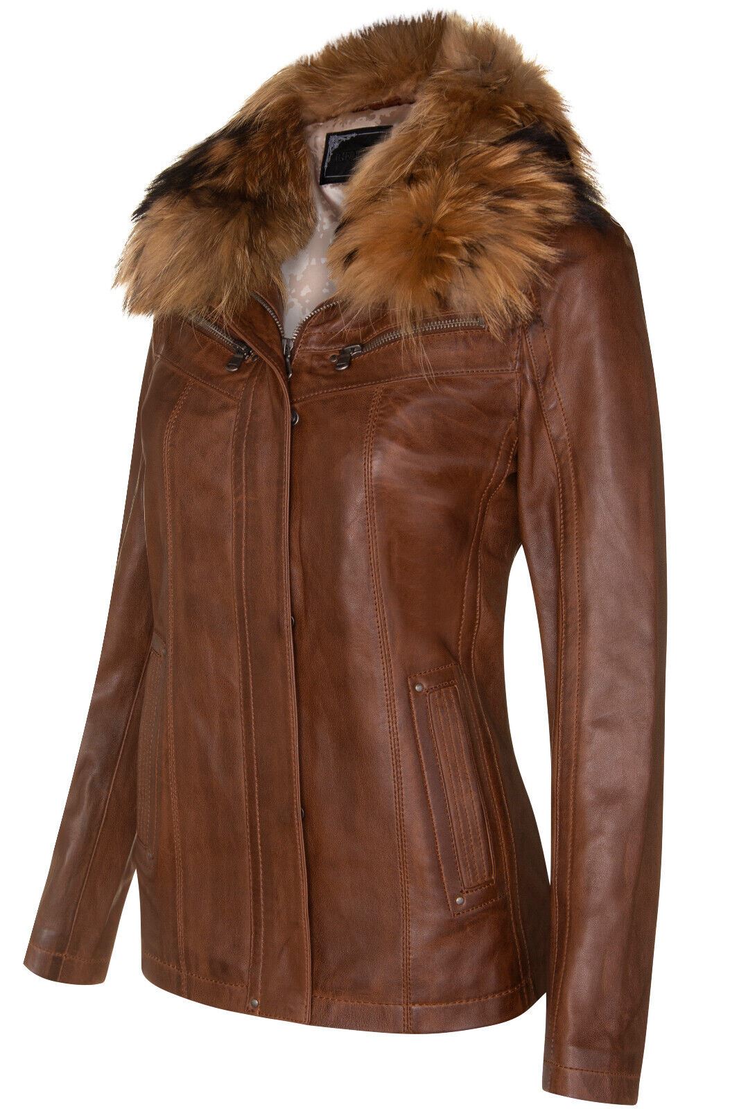 Womens Leather Parker Jacket-Arvada