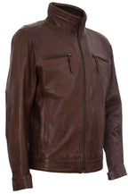 Mens Classic Leather Biker Jacket-Caracas
