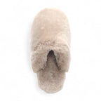 Women's Sheepskin Slippers Taupe Warm Winter Fur Mule - Aurora