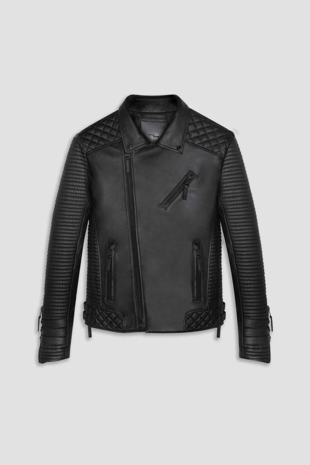 Alexander 3.0 Tall: Matte Black Hardware Leather Jacket (Man)