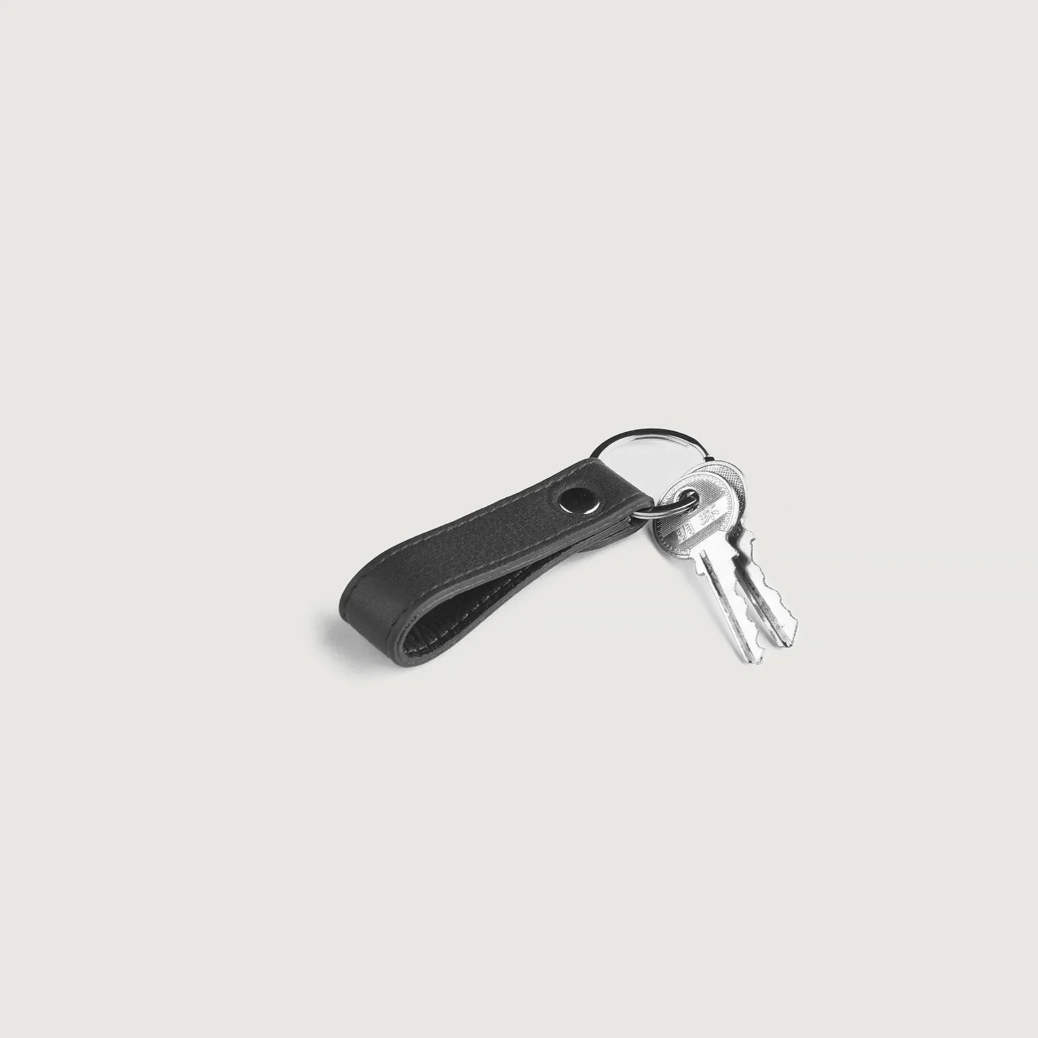 Adkins Black Leather Keychain