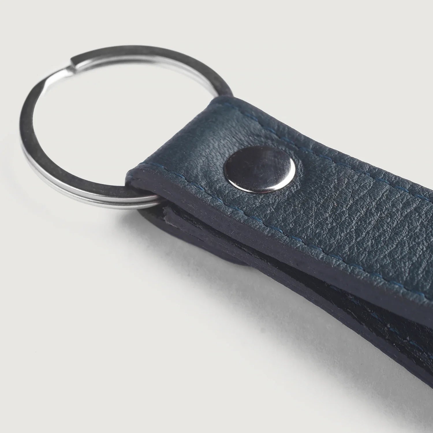 Adkins Blue Leather Keychain