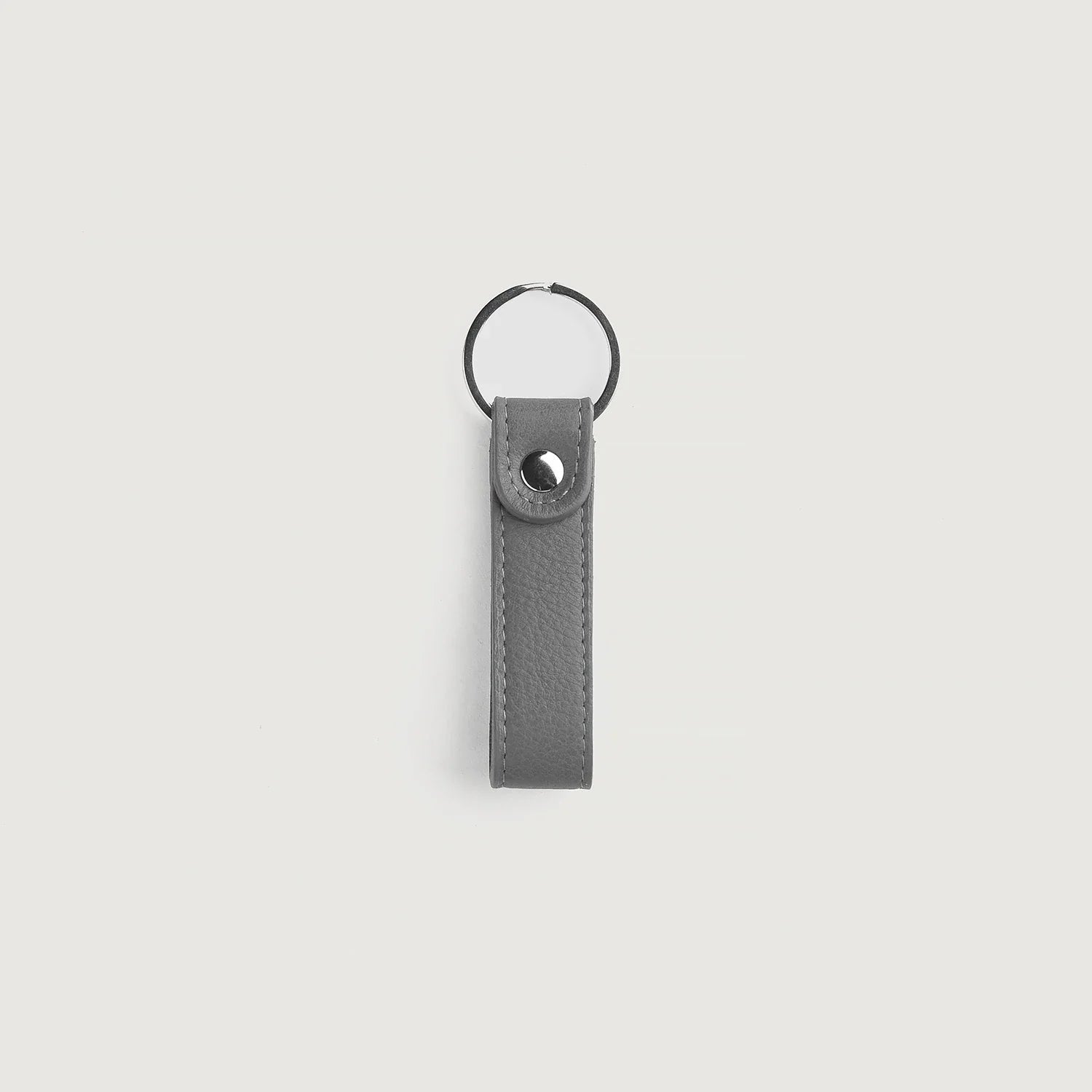 Adkins Grey Leather Keychain