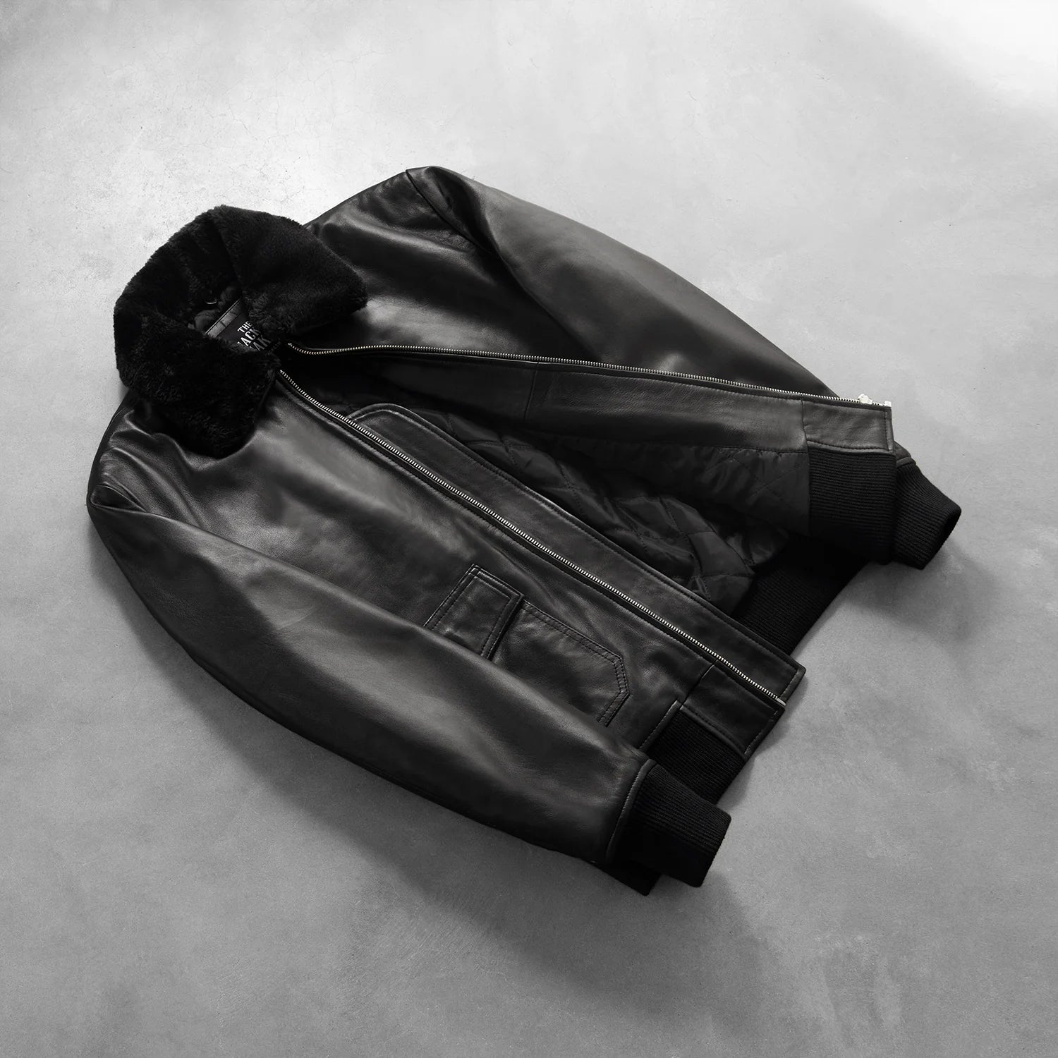 Airin G-1 Black Leather Bomber Jacket