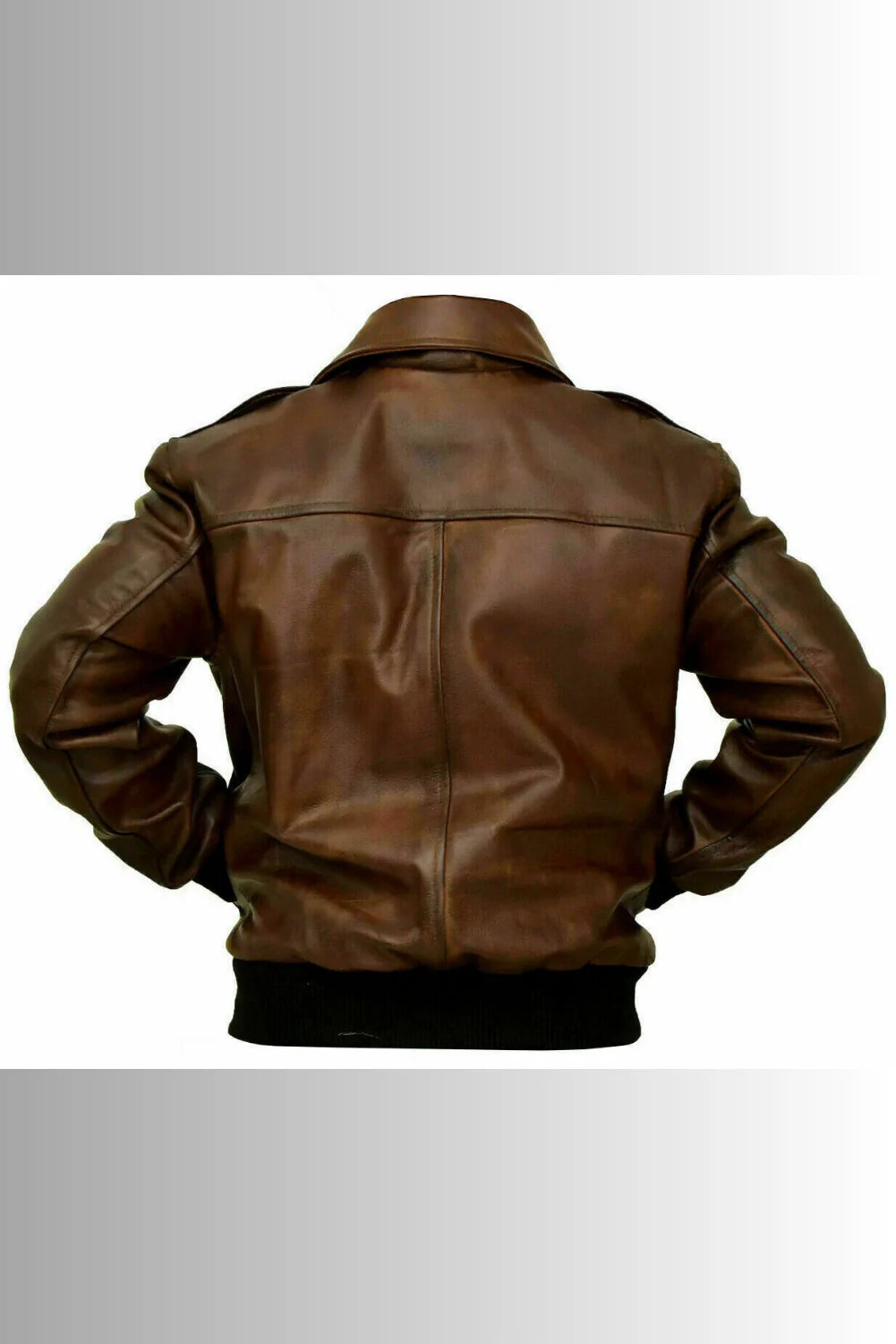 Air Rolf G-1 A-2 Aviator Distressed Brown Bomber Leather Jacket